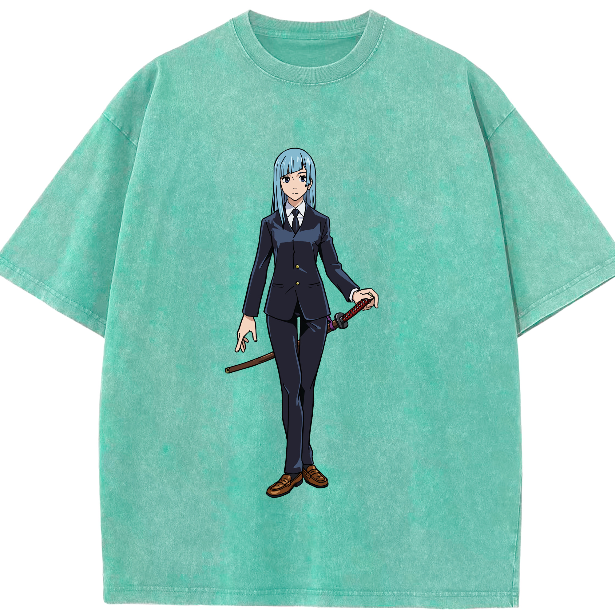 （画像用） 呪術廻戦 Jujutsu Kaisen 綿100% ヴィンテージ風 半袖Tシャツ（フロントプリント）